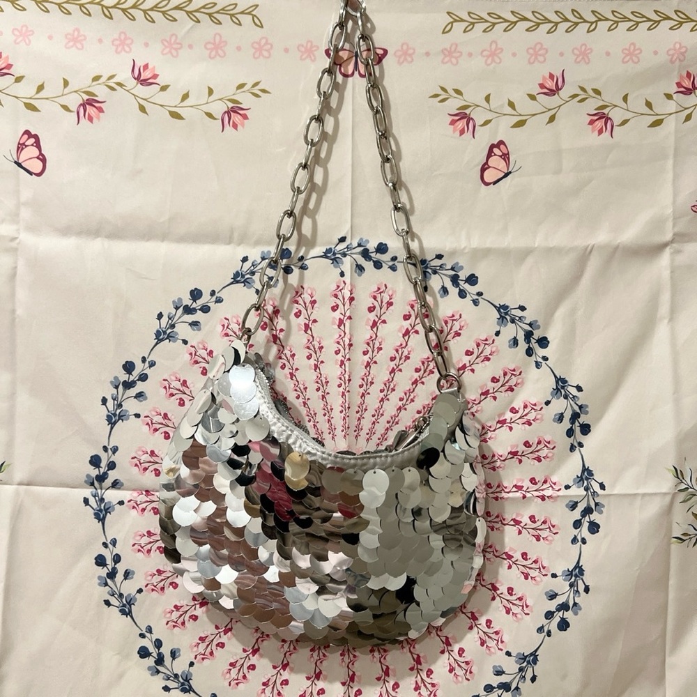 Wild Fable Silver Sparkly Shoulder Bag